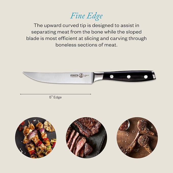 Messermeister Avanta Forged 5” Fine Edge Steak Knife Set - Image 3