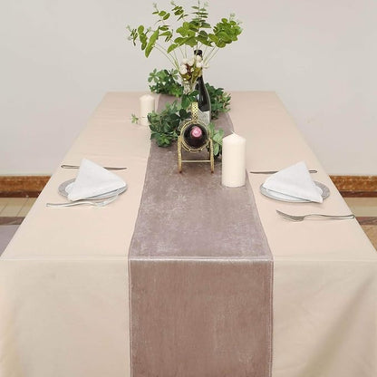 10 pcs 12x108-Inch Mauve Premium Velvet Table Runners Wedding Reception - Image 6
