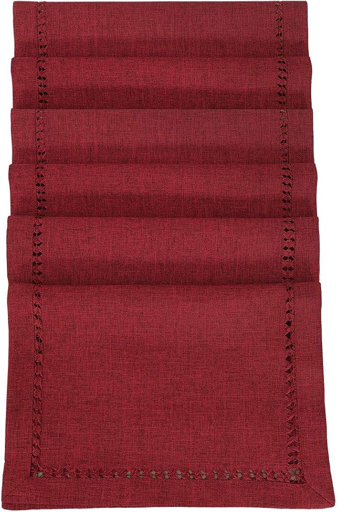 Grelucgo Handmade Hemstitched Polyester Rectangle Table Placemats - Image 2