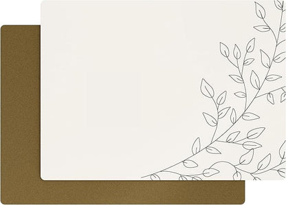 Royalty Art Creamy White Boho Placemats, 4 Pc. Set, Non-Slip Cork Backed, Wipeable Heat Resistant Surface for Kitchen and Dining Table Protection, Cute Floral Pattern for Farmhouse or Rustic Decor