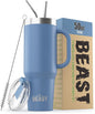 Beast 50 oz Tumbler with Handle Stainless Steel Vacuum Insulated Coffee Ice Cup Double Wall Travel Flask (Stormy Sky Blue)