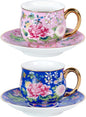 KAMMAK Tea Cup and Saucer, Ceramic Coffee Cups, 7.1 oz, Afternoon Tea and by KAMMAK
