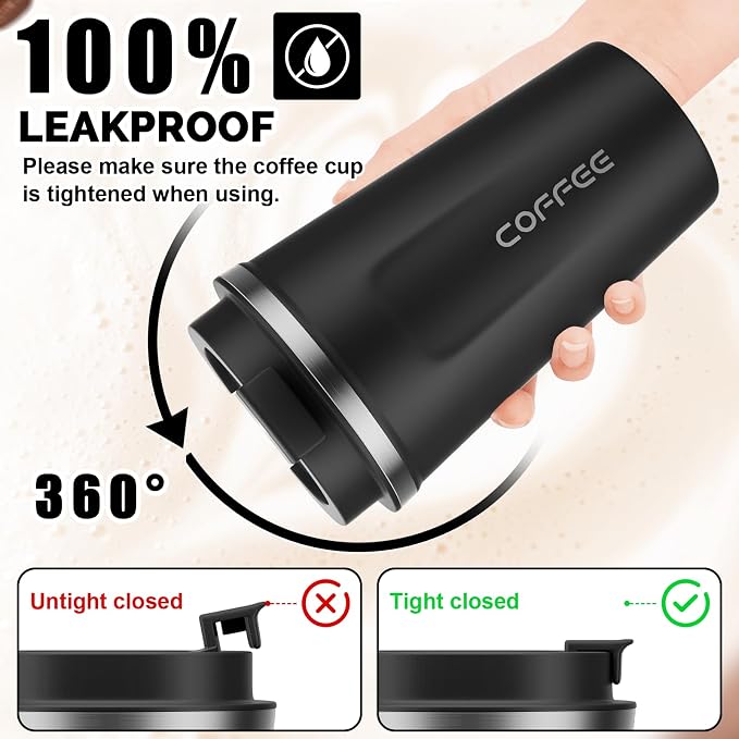 MOMSIV 17oz Travel Coffee Mug, Insulated Coffee Cup - Image 4