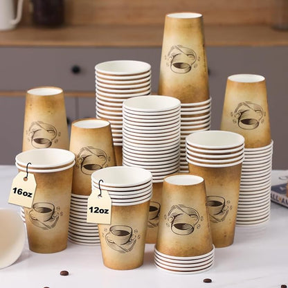 Clawsoff 180 Pack 16 oz Coffee Cups Disposable Hot Paper Cups | Disposable - Image 3
