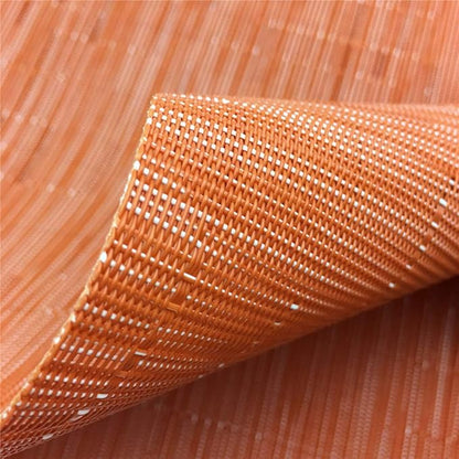 Red-A Woven Vinyl Placemats for Dining Table Durable Heat Resistant Washable Placemats for Round Table,Placemats Set of 4,Orange