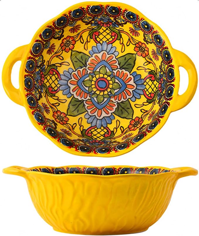 2 Pack Boho Ceramic Serving Bowls by XKXKKE