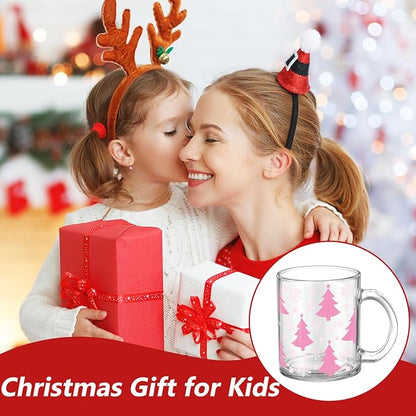 Tioncy 4 Pcs Christmas Coffee Mugs 12 oz Christmas Glass Cups - Image 5