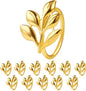 Leaf Napkin Ring Holder Set of 12 Gold Metal | Dining Table Decor, Wedding by URWOOW