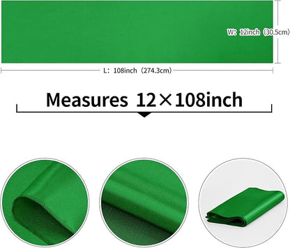 10-Pack Emerald Green Satin Table Runner 12 x 108 Inch Long Bright and Smooth - Image 3