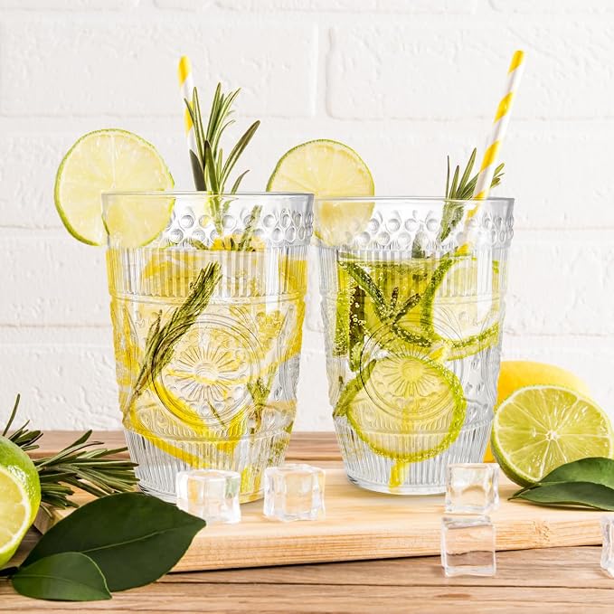 Pumtus 12 Pack Clear Plastic Tumblers, 15 OZ Reusable Romantic Drinking Cup - Image 4