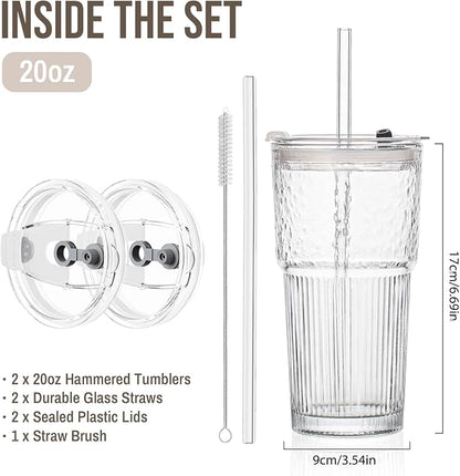 SoulTimes 20oz Wave Ribbed Glass Tumbler - Image 3