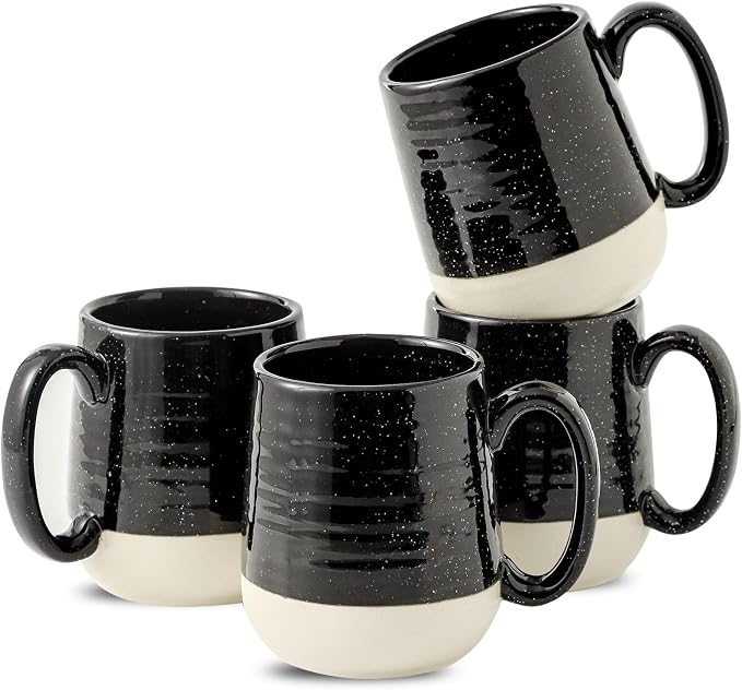 HASENSE Ceramic Coffee Mugs Set, 15 oz Large Coffee Cups Set of 4, Tea Cups by Hasense