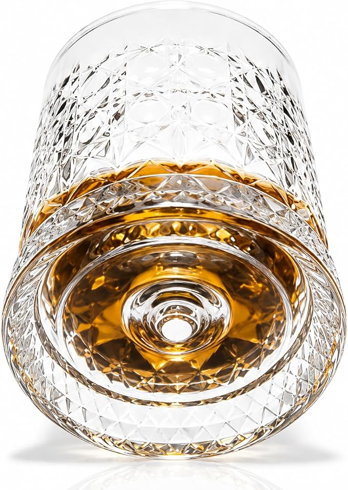 Rotating Whiskey Glass 280ML, Crystal Clear Crystal Spinning Drinking Glass - Image 3