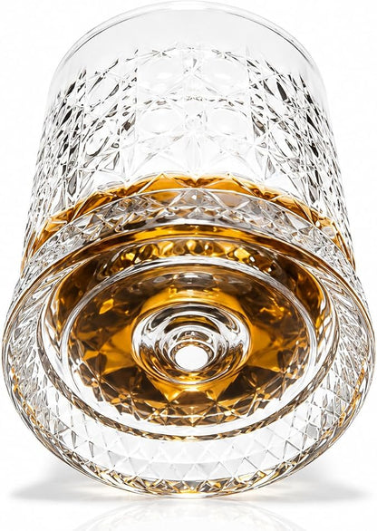 Rotating Whiskey Glass 280ML, Crystal Clear Crystal Spinning Drinking Glass - Image 3