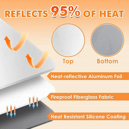 Heat Resistant Mat for Food Warming Mats 23×15.4 in, Heat Resistant Mats for Countertop Reflects 95% of Heat, Waterproof and Oilproof Hot Pad for Air Fryer, Coffee Maker, Oven