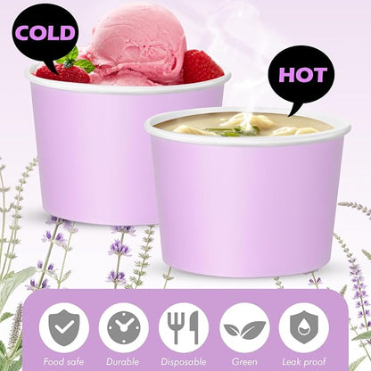 Jingmore Paper Ice Cream Cups 9oz Colored Disposable Dessert Bowls - Image 2