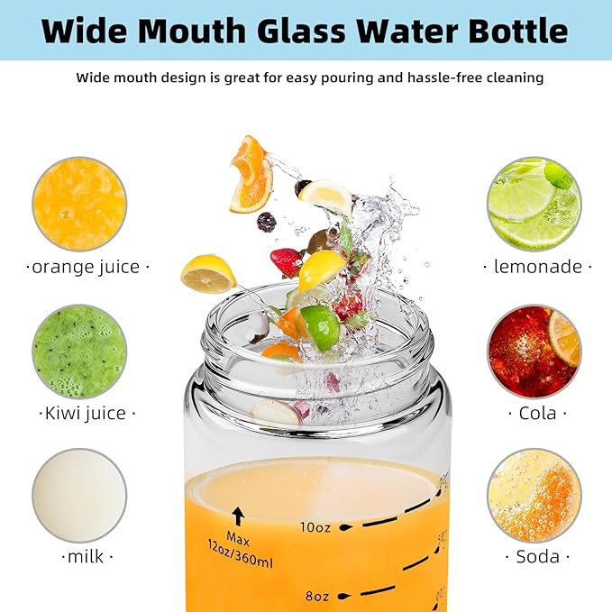Glass Juice Bottles 4 Pack 16 oz - Image 3