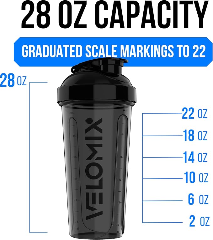 VELOMIX 2 Pack 28oz Protein Shaker Bottle - Image 3