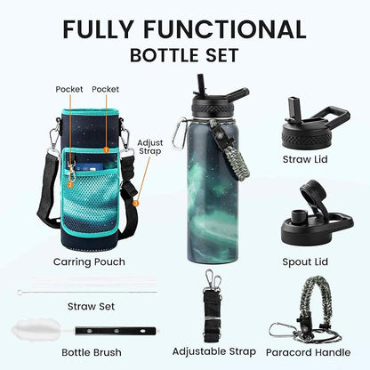RAYMYLO Insulated Water Bottle 40 oz, Triple Wall Vacuum Stainless Steel | - Image 8