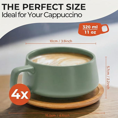 MIAMIO - Cappuccino Cup Set of 4, Wide - Luxe | Ceramic cappuccino cups and - Image 6
