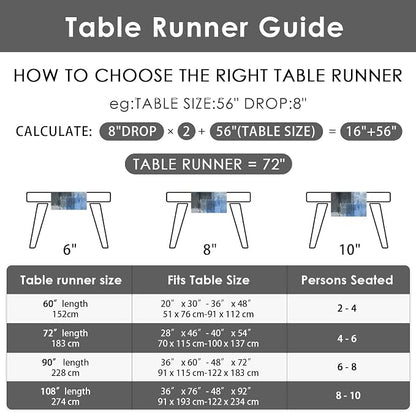 Emvency Table Runner, 13x72 Inch, Geometric Abstract Blue | Grey Modern Dining - Image 6