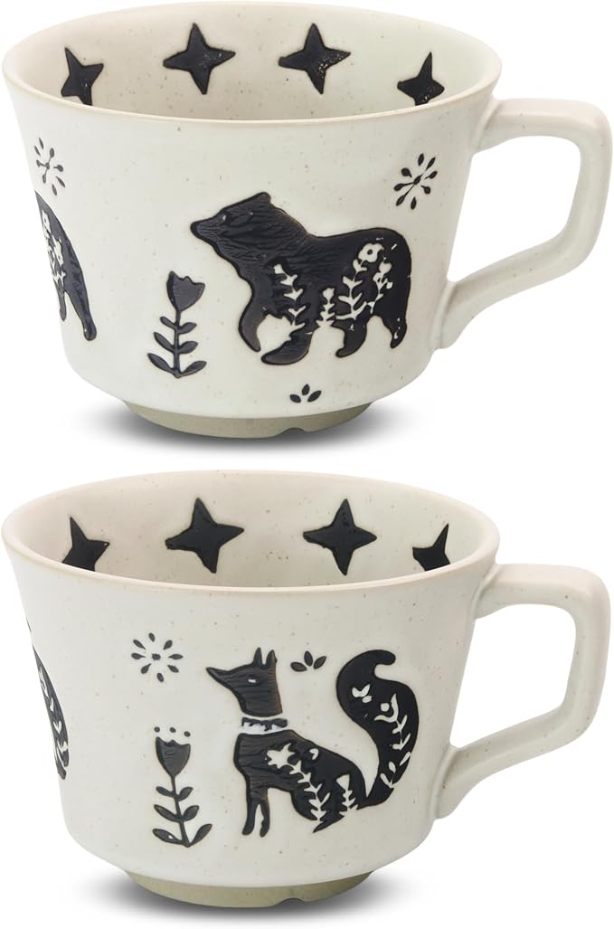 11 oz Ceramic Coffee Mug, Stoneware Teacup by LINVIA
