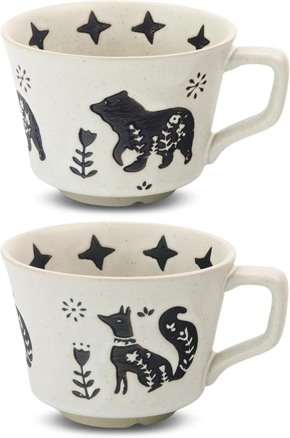 11 oz Ceramic Coffee Mug, Stoneware Teacup by LINVIA