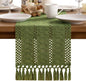 MLMW Boho Olive Green Table Runner 48 inches Small Coffee Table Runner Green by MLMW