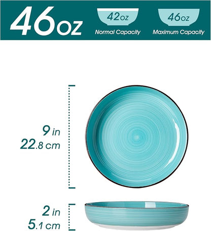 vancasso Pasta Bowls Set of 4, 46 oz Ceramic Salad Serving Bowls and Soup Bowls - Image 2