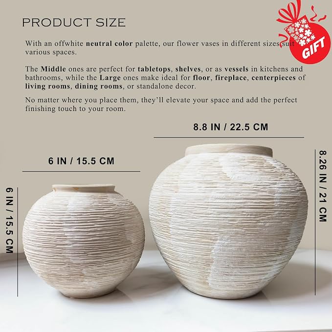 Rustic Ceramic Vintage Farmhouse Vase - Image 3