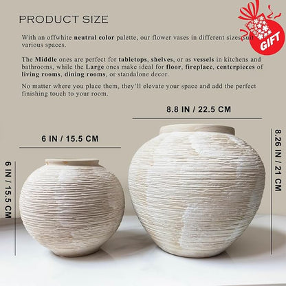 Rustic Ceramic Vintage Farmhouse Vase - Image 3