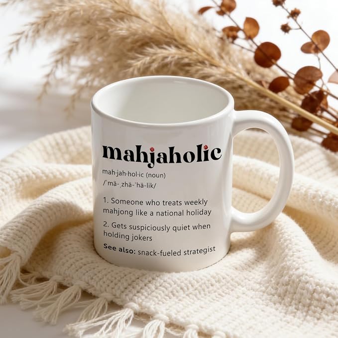 Mahjaholic Funny Mahjong Ceramic Mug Gift 11 Oz | Funny Mahjong Dictionary - Image 5