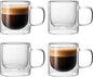NIRA.Z Double Wall Glass Coffee Mugs Set of 4, 12 oz Insulated Borosilicate by NIRAZ