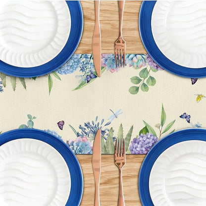 Every Day is A Gift Dragonfly Hydrangea Spring Table Runner 13x72 Inch | - Image 4