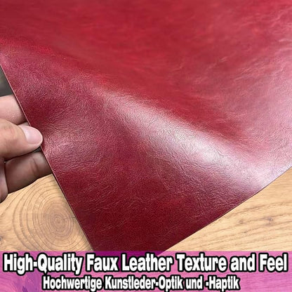 Classic Red Leather Effect Placemats Set of 6, Vinyl Faux Leather Place mats - Image 3