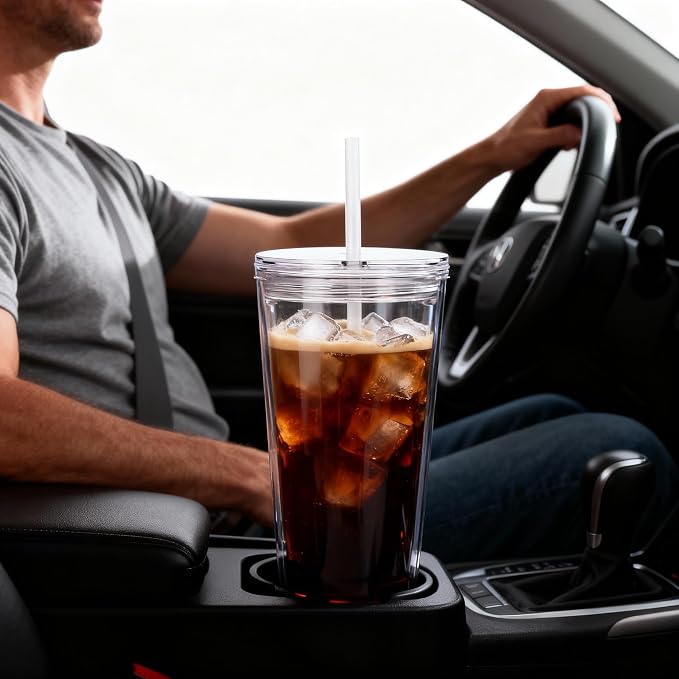 24oz Tumbler with Lid and Straw, Leak Proof and Double Wall Insulated Reusable - Image 3