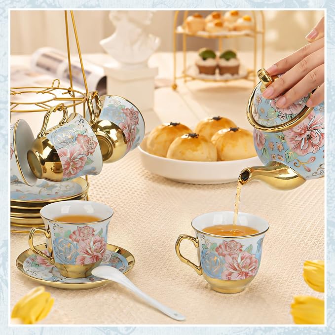 Porcelain Tea Cup and Saucer Set European Tea Set - Image 5