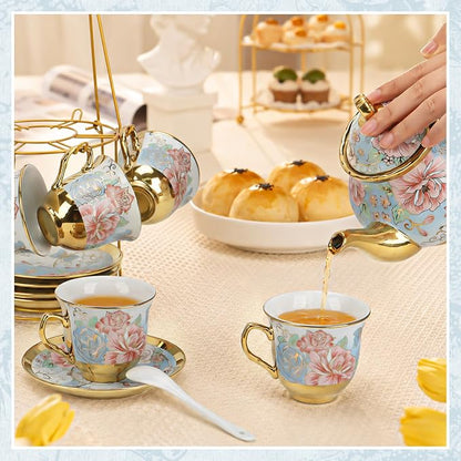 Porcelain Tea Cup and Saucer Set European Tea Set - Image 5