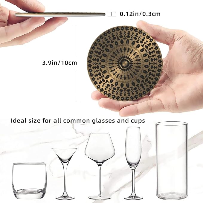 Drink Coasters with Holder Stand Set of 6 - Image 3