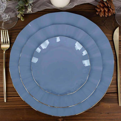 Efavormart 10 Pack | Dusty Blue 6" Round Plastic Dessert Salad Plates, by efavormart