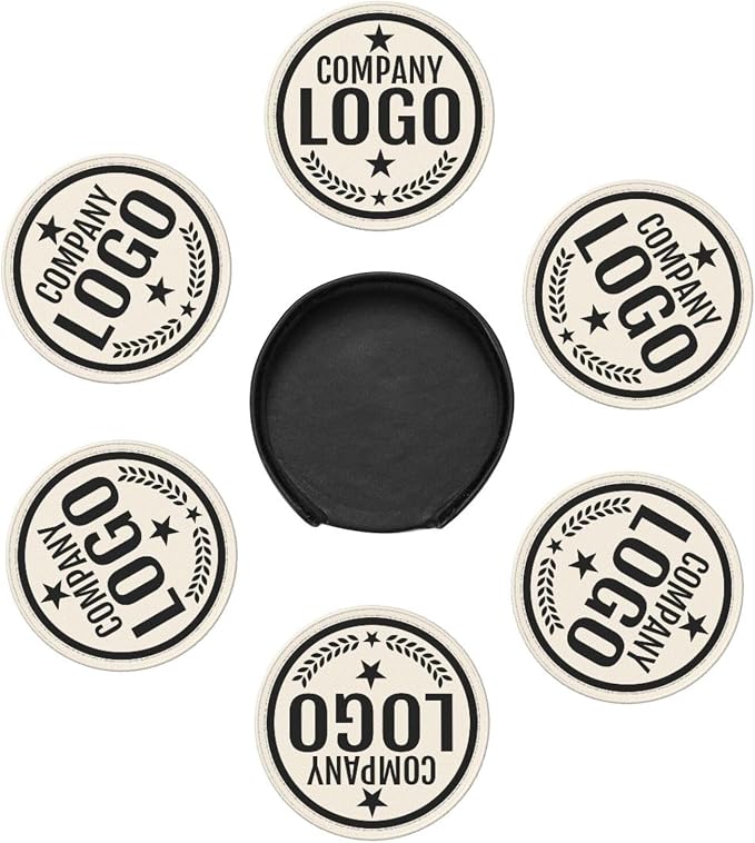 Custom Leather Coasters with Logo - Image 7