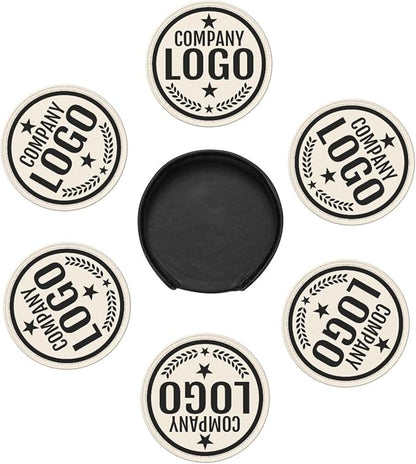 Custom Leather Coasters with Logo - Image 7