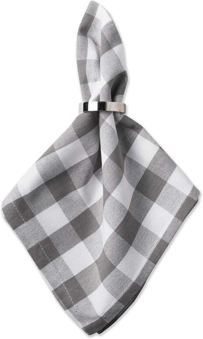 DII Checkered Tabletop Collection 100% Cotton, Machine Washable, Napkin Set - Image 2