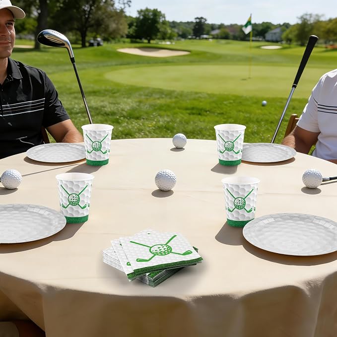 Kochorie 96 Pieces Golf Party Supplies Disposable Tableware Set - Image 6