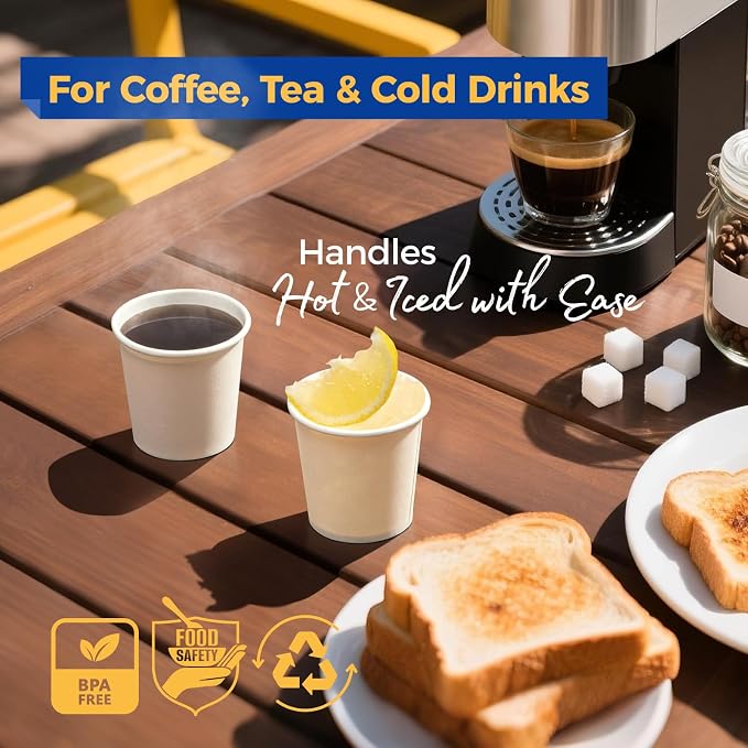 Fit Meal Prep 4 oz Disposable White Paper Cups - Image 4