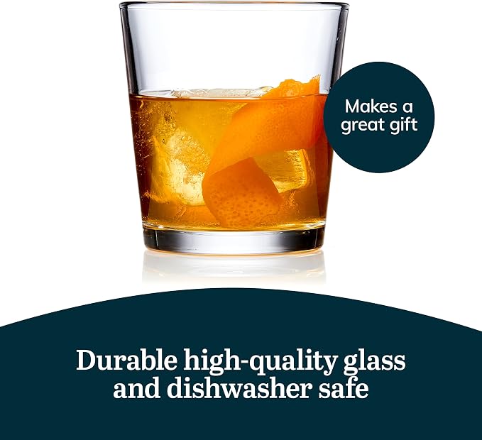 Libbey Bar Essentials Double Old Fashioned Glasses, 12 oz, Modern Rocks Glass - Image 5
