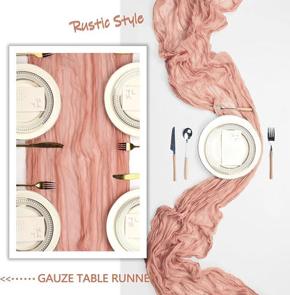 6 Pack Coral Cheesecloth Table Runner 10Ft Gauze Cheese Cloth Table Runner - Image 5
