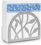Napkin Holder for Table | Upright Napkin Stand with Decorative Leaf & Branch Design, Modern Metal Napkin Holder for Kitchen, Dining, Café, Office | Rust-Resistant Silver Finish