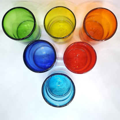 Rainbow Colored 9 oz Short Tumblers, Recycled Glass, Toxin-Free - Image 6