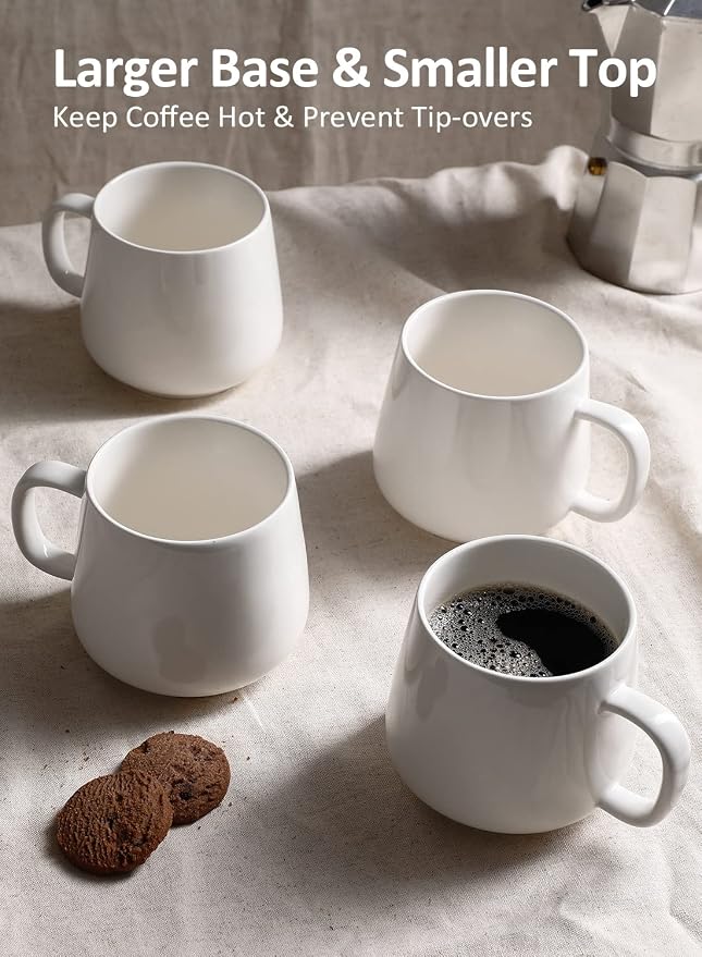 Teocera Coffee Mugs Set of 4-12oz Chip-Resistant Ceramic Cups - Image 5